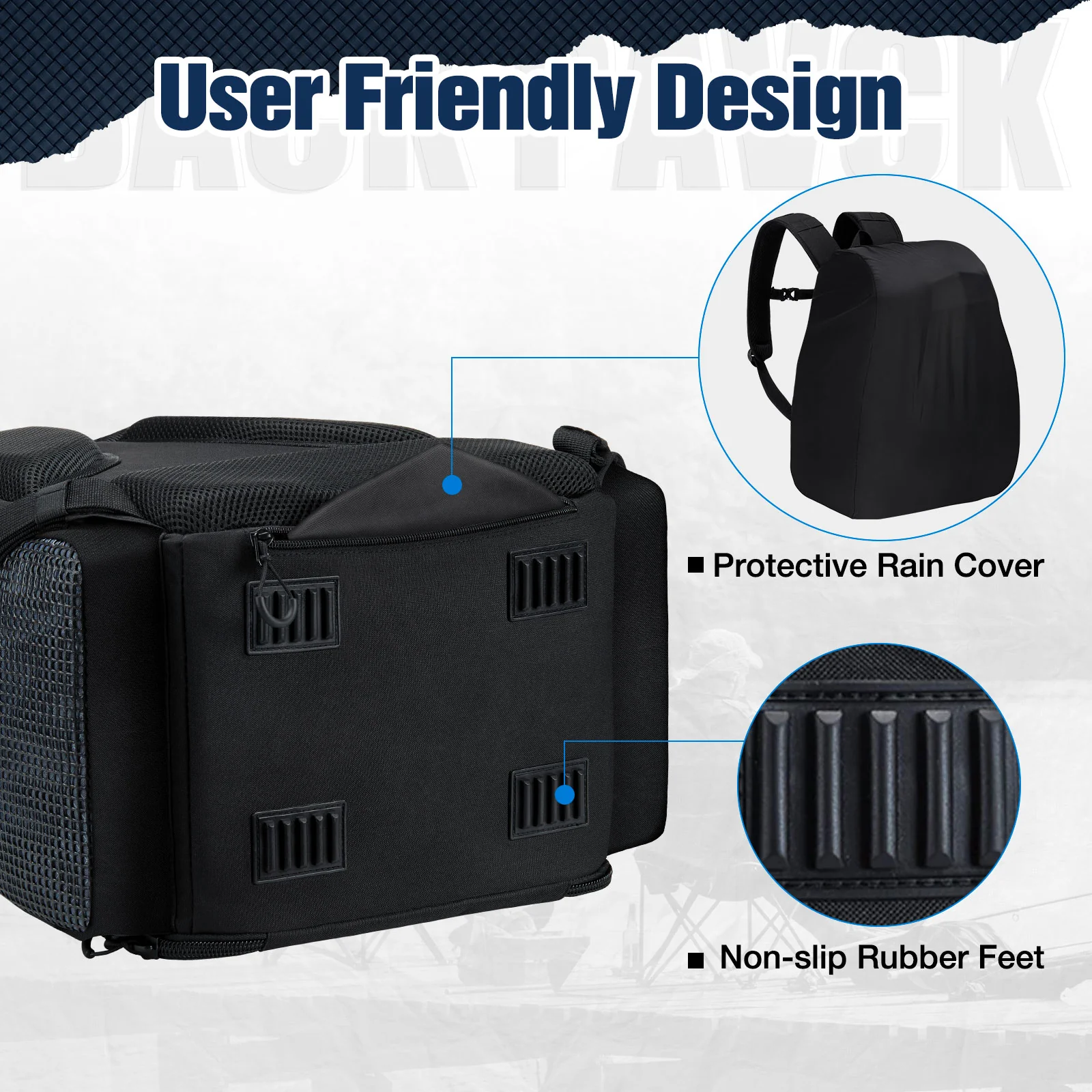 Piscifun Fishing Tackle Backpack Large Fishing Storage Bag With 4 Boxes - Image 7