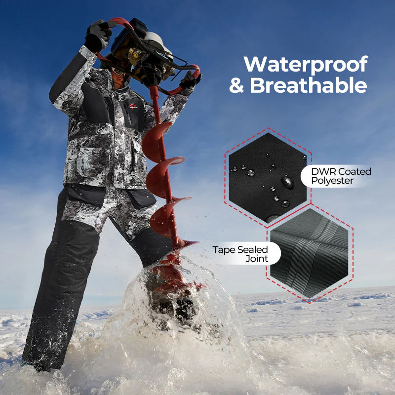 Piscifun Ice Fishing Suit,3 in 1  Heated Jacket,Waterproof Fishing Bib - Image 5