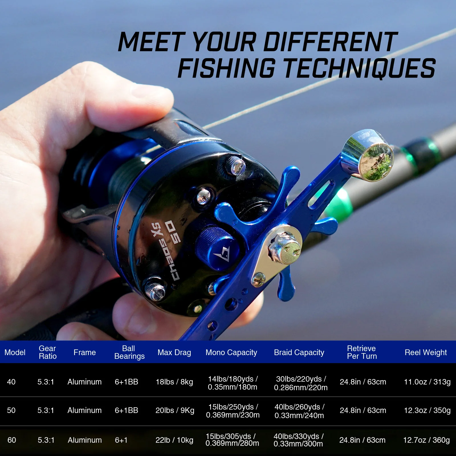 Piscifun® Chaos XS Round Baitcasting Reel, Casting Reels - Image 7